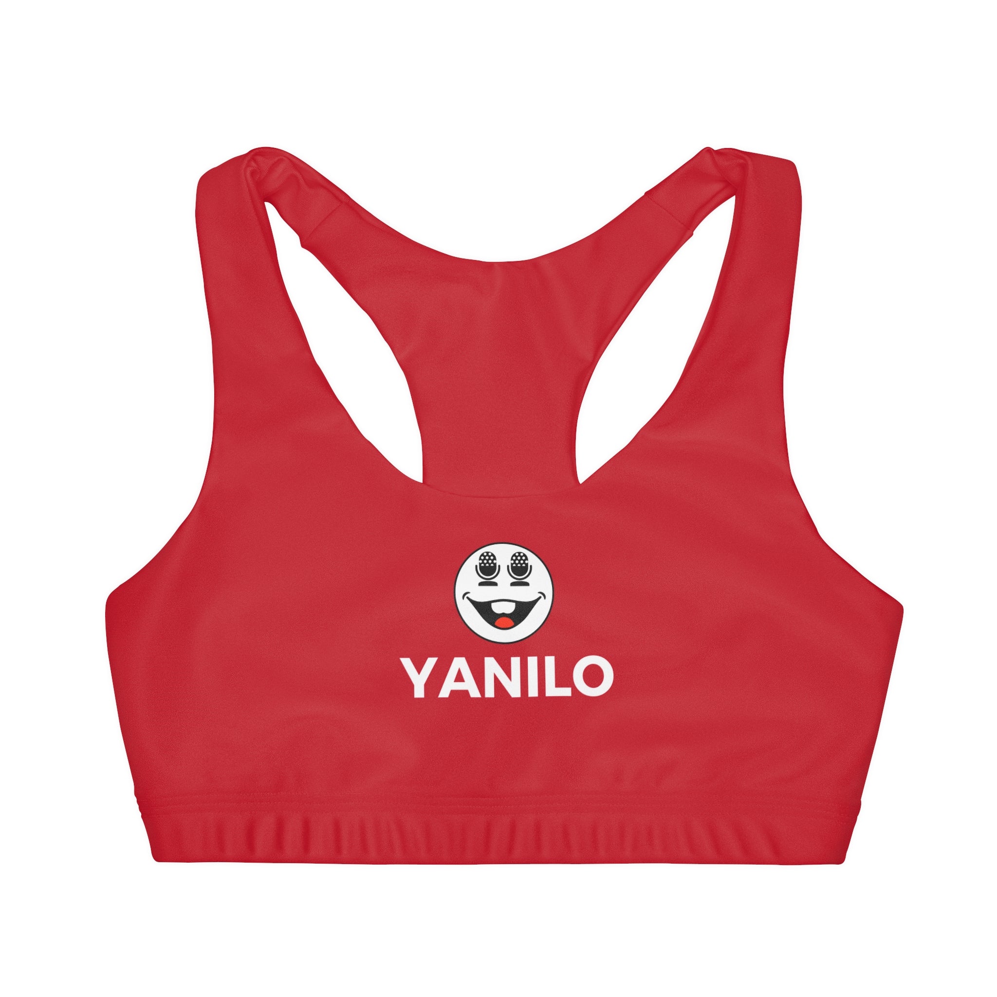 Girls' Double Lined Sports Bra with Fun Smiley Face Design By Yanilo