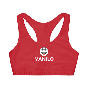 Girls' Double Lined Sports Bra with Fun Smiley Face Design By Yanilo